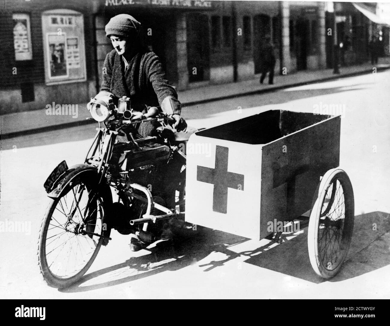 Red Cross motorcyclist `1915 Stock Photo Alamy